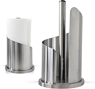 Stainless Steel Paper Towel Holder Countertop, Modern Spiral Cover Desig...