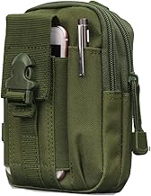 Water Resistant Waist Belt Pouch, Sport Carry Pouch for Phone and Small Accessories, 7 X 4.5 X 1.5 Inch, Green
