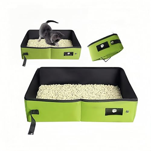 Ymswjgj - Bandeja de arena impermeable para gatos (40 x 30 unidades), color verde