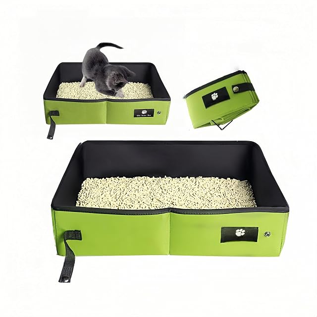Ymswjgj - Bandeja de arena impermeable para gatos (40 x 30 unidades), color verde
