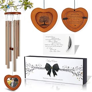 32 Inch Memorial Wind Chimes Outdoor, Personalized Sympathy Gifts for Loss of Loved One, Memorial Gifts for Loss of Mom, Sympathy Wind Chimes for Mother, Father, Brother, Sister