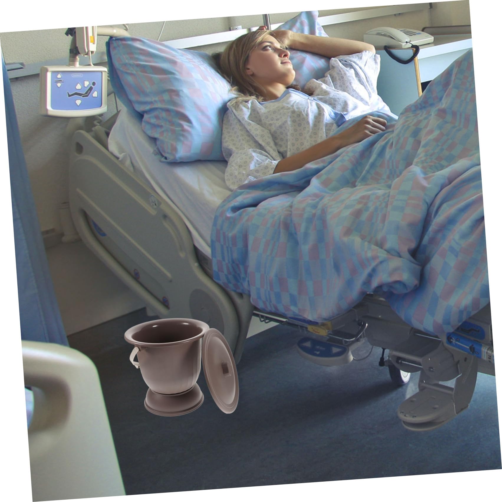 Cabilock Pentola da notte con coperchio vasino per bambini anziani adulti ciotola per rigurgito colore casuale unisex toilette per viaggi auto casa letto ospedale notte
