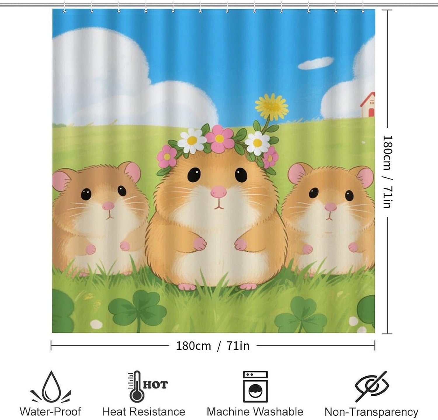 Guinea PigNon-Slip Bath Rug Set 4 Set