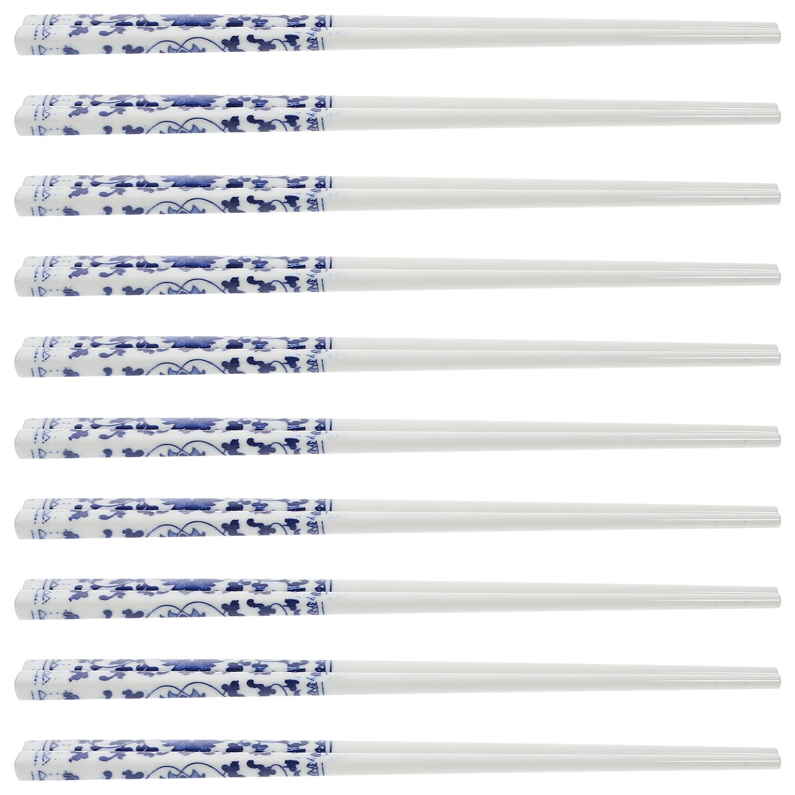 Palillos chinos de cerámica azul y blanco reutilizables para sushi y ramen