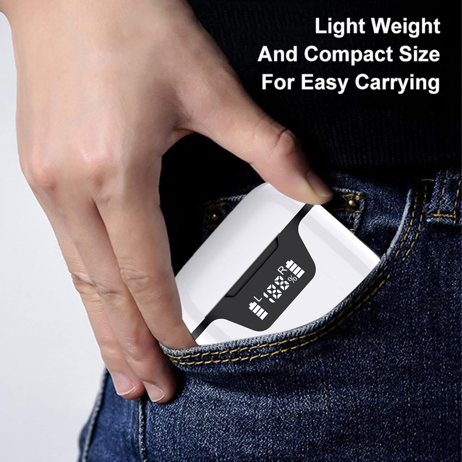 VBESTLIFE Language Translator Earbuds, 144 Languages High Accuracy Bluetooth Translator Device with Power Display, for Travel Business Learning (White), VBESTLIFEgnqrc6htpx-11