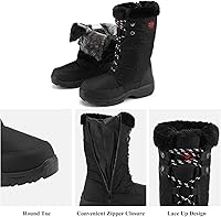 Vista 2 de DREAM PAIRS Botas de nieve de invierno con forro de piel sintética para mujer