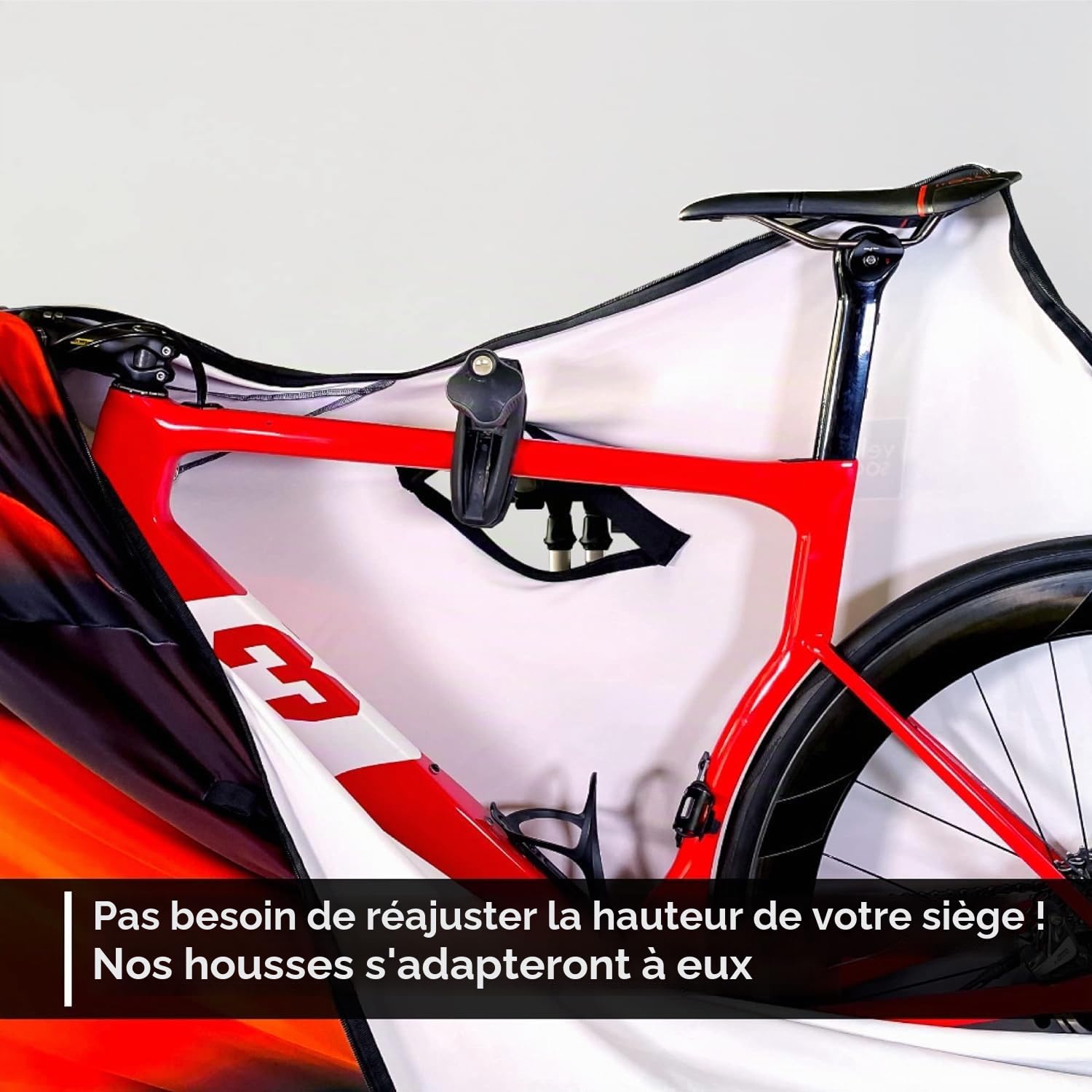 VELOSOCK Housse de vélo pour porte-bagages de voiture Motion Wave – Protection complète du vélo, facile à transporter, résistante à l'eau et durable – pour vélos de route