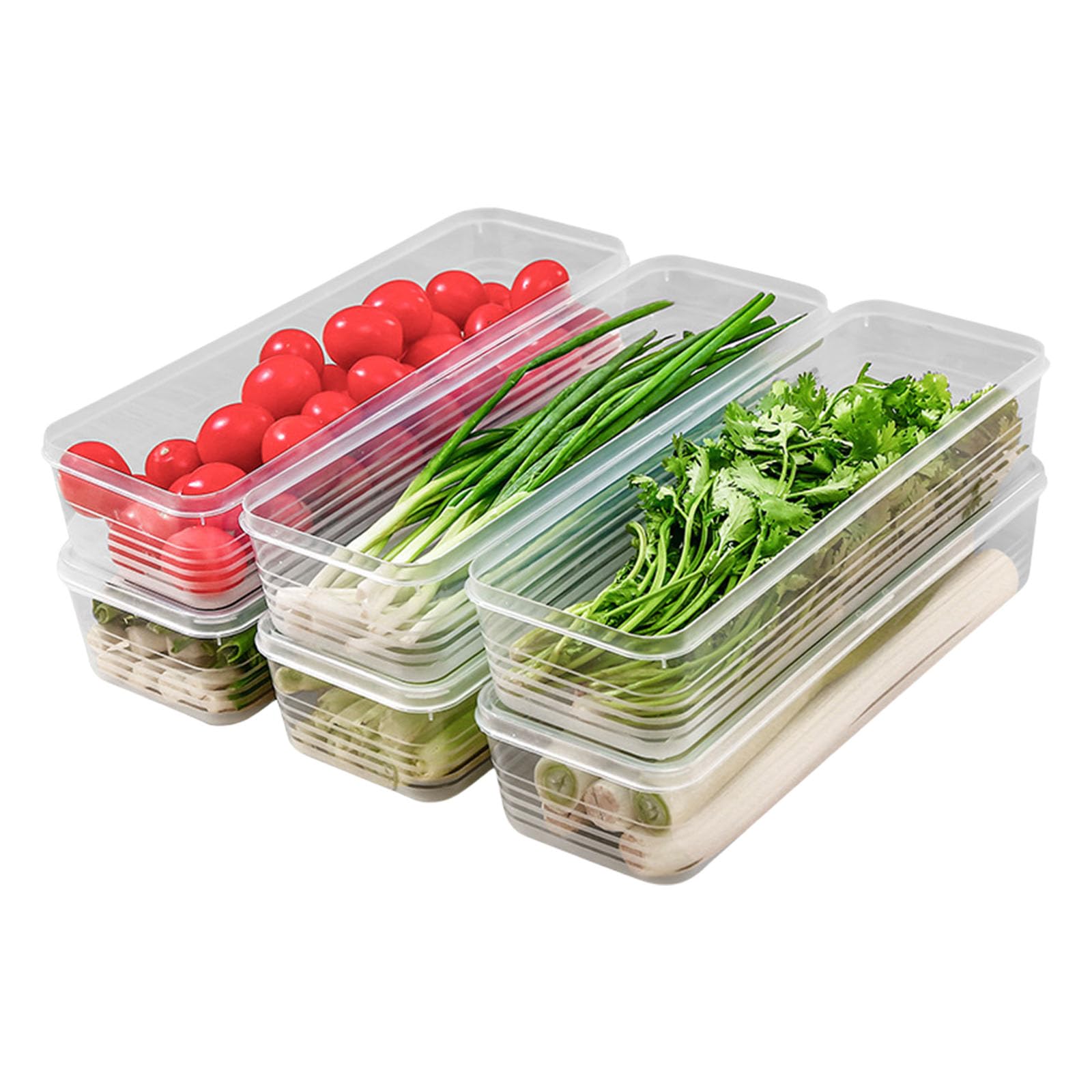 PANGBOER 2. Clear Sealed Refrigerator Containers for Produce Preservation - Compact Kitchen Storage with Stackable Design Airtights Food Storage Containers