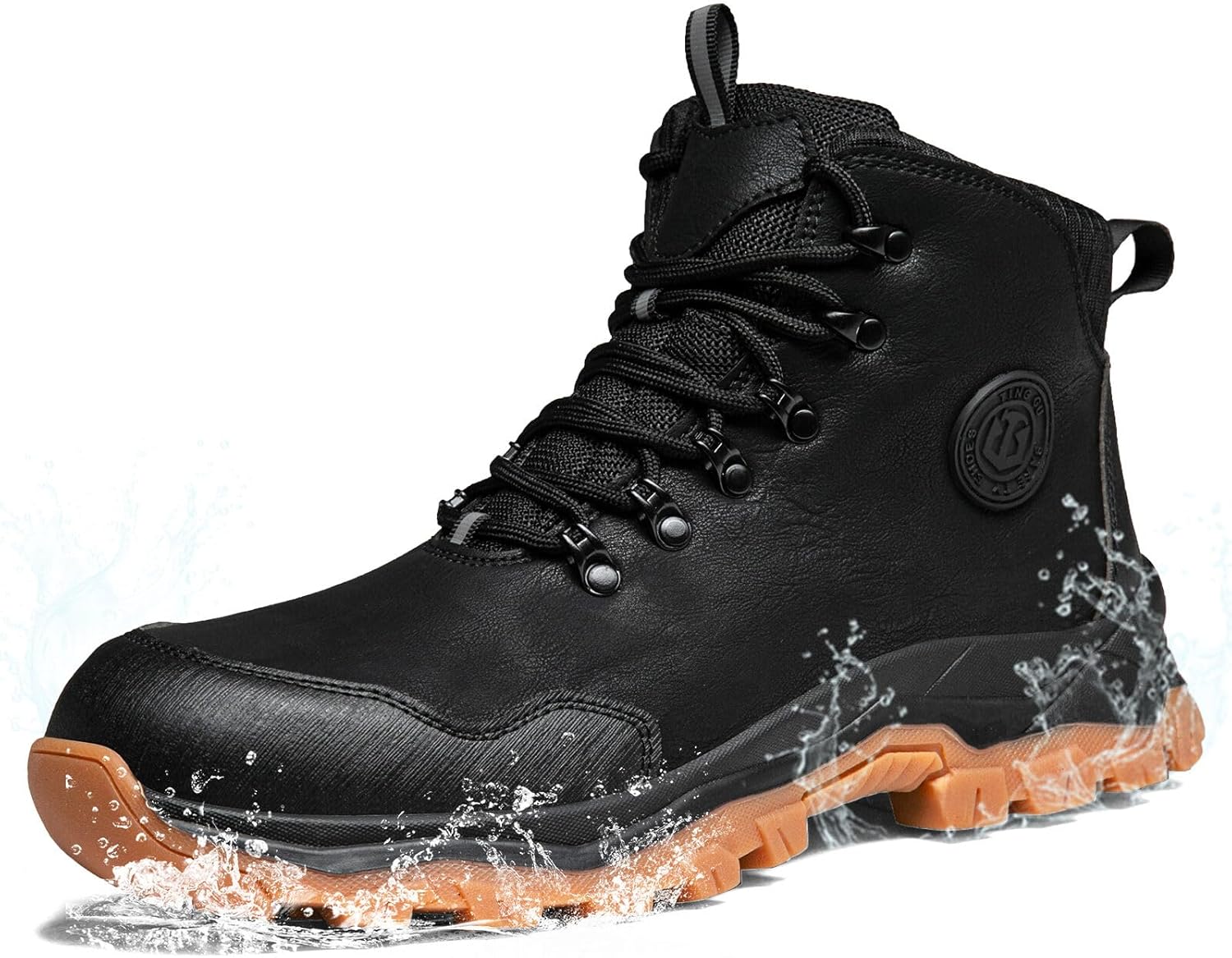 Work Boots for Men,Puncture-Resistant Industrial Safety Boots,Lightweight Non Slip Work Shoes,Construction Indestructible Steel Toe Work Shoes.