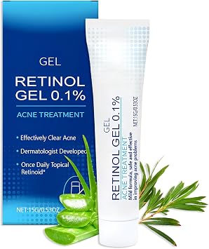 Retinol Gel,Retinol Acne Treatment Gel & Skin Soothing Cream,Retinol Moisturizer Cream, After Face Clean, Blemish Improve, Helps To Keep Skin Clean And Balanced,15g