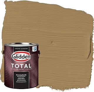Glidden Total 1 gal. Timber Beam/Yellow Satin Exterior Paint with Primer