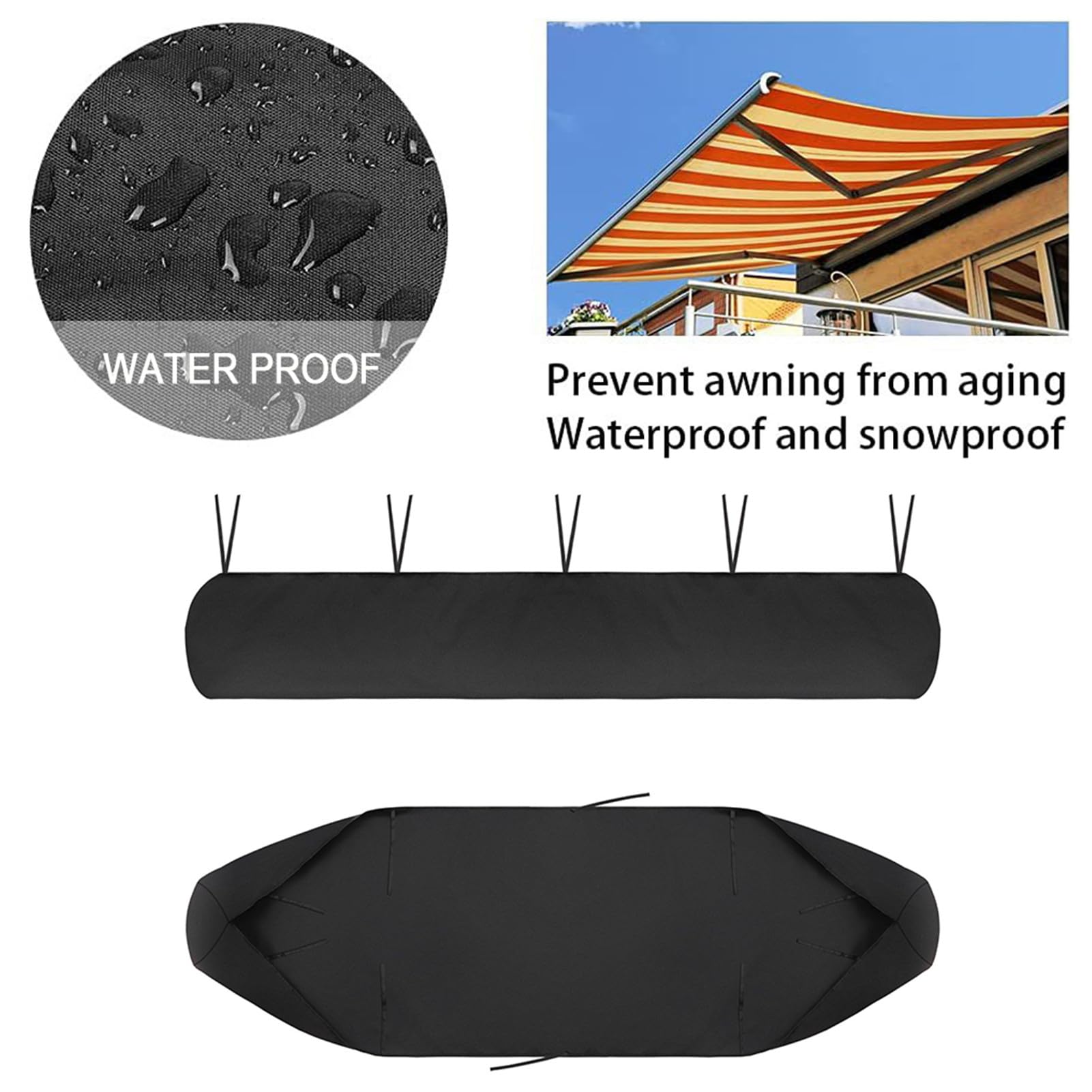Sac De Protection Pour Store Banne, Housse De Protection Anti-poussière Pour Auvent De Terrasse, Housse De Rangement Pour Auvent De Terrasse, Sac De Rangement (4m,Gris)