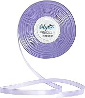 Vista 18 de Cinta de color malva antiguo de 1/4 de pulgada, rollo de satén de 36 yardas, perfecto para arte, boda, baby shower, embalaje de cumpleaños, álbumes