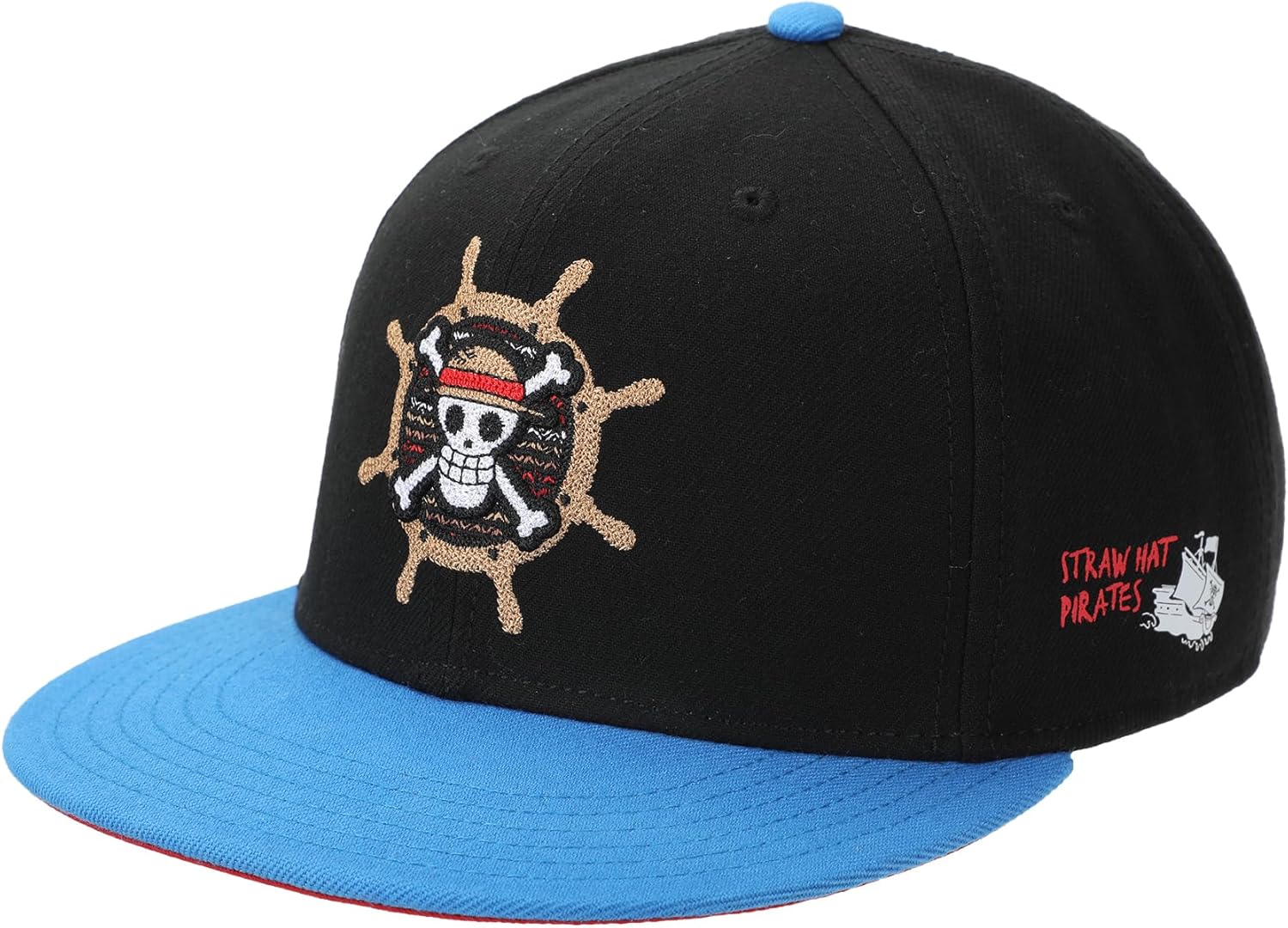 One Piece Live Action Straw Hat Pirates Compass Adult Black Snapback Hat