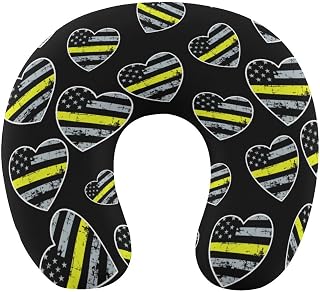 911 Dispatcher Thin Gold Line Travel Neck Pillow Traveling Airplane Memory Foam Pillows for Flight Headrest Sleep