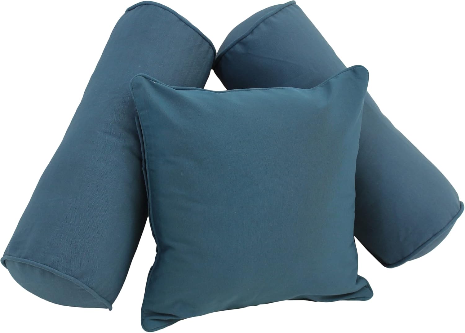 Blazing Needles Corded Twill Throw Pillow Set, Indigo 3 Count