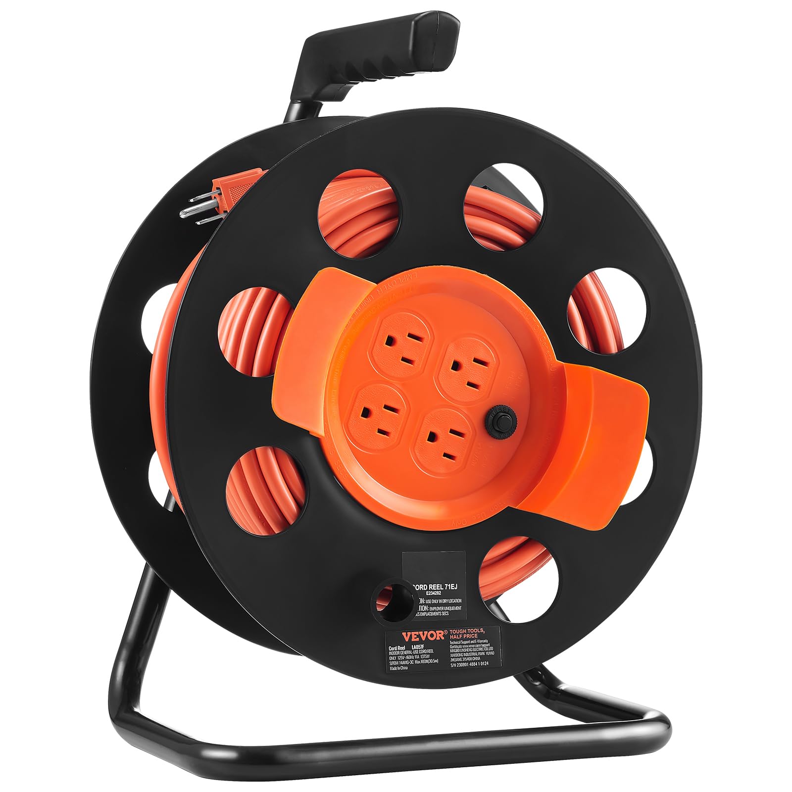 Amazon.com: VEVOR 100 FT Retractable Extension Cord Reel