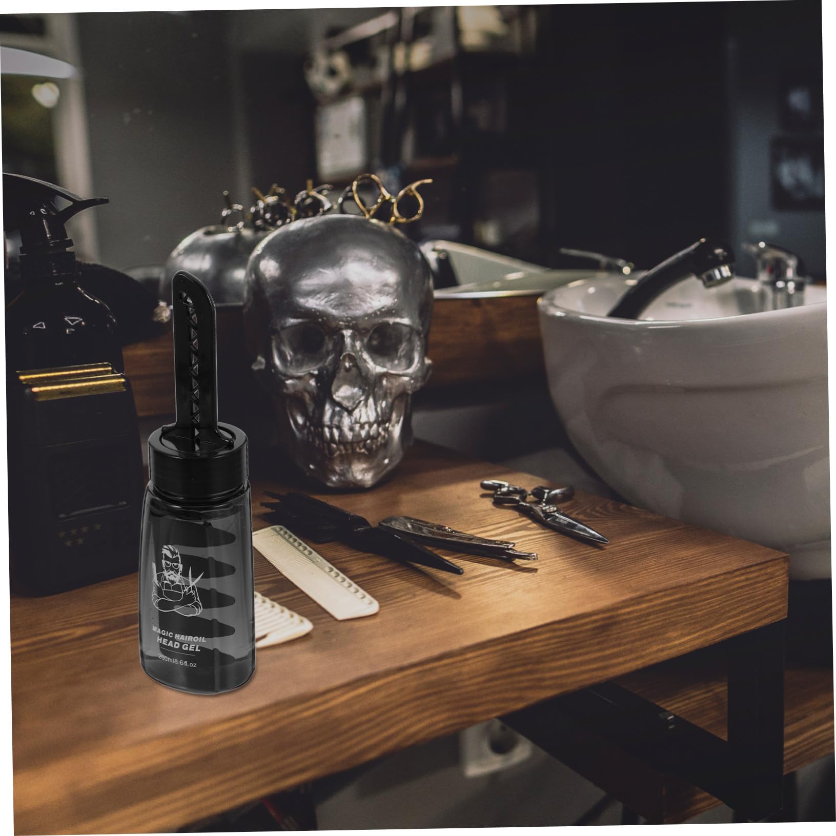 Didiseaon Botella Aplicadora de Gel para Peinar el Cabello Negro 260ml Pack de 3 Piezas Plástico Ligero y Portátil para Estilistas y Hombres