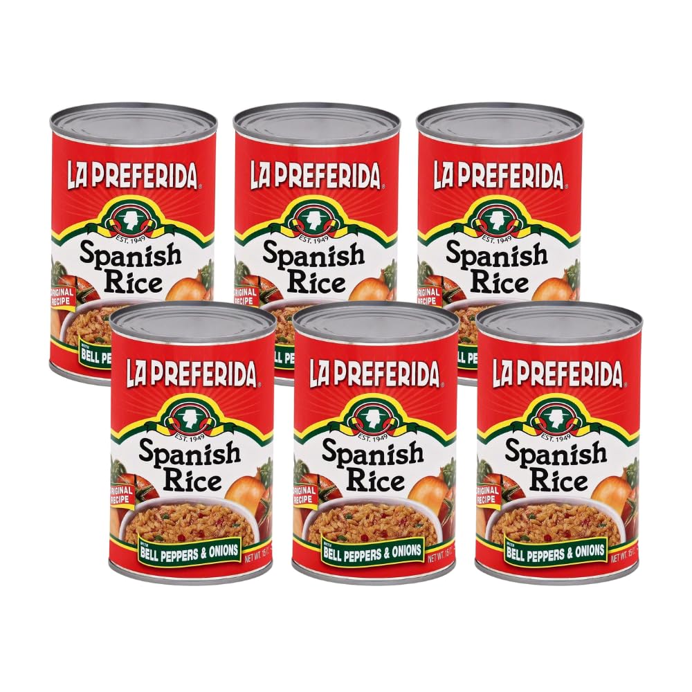 La Preferida Canned Spanish Rice (Bold Flavor from Bell Pepper, Onion & Tomato) No Artificial Colors or Preservatives. Easy Mexican Side Dish, Ready in Minutes, 15oz. (Pack of 6)