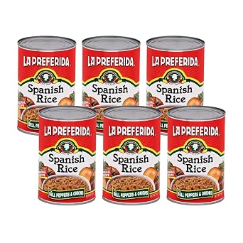 La Preferida Canned Spanish Rice Bold Flavor from Bell Pepper, Onion & Tomato No Artificial Colors or Preservatives. Easy Mexican Side Dish, Ready in Minutes, 15oz. Pack of 6