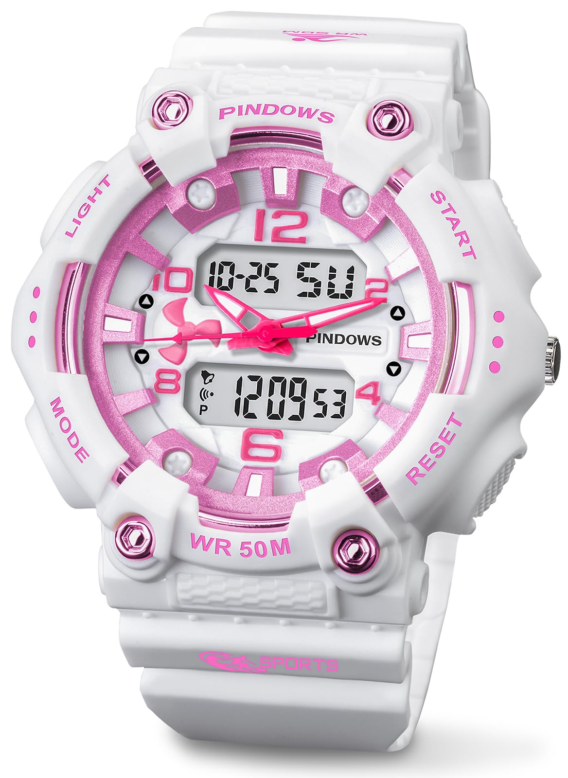 MASTOP Reloj deportivo digital unisex, color caramelo, militar, resistente al agua, 5 ATM, de cuarzo, digital, multifuncional, 5 ATM, impermeable, retroiluminación LED, esfera grande, con temporizador