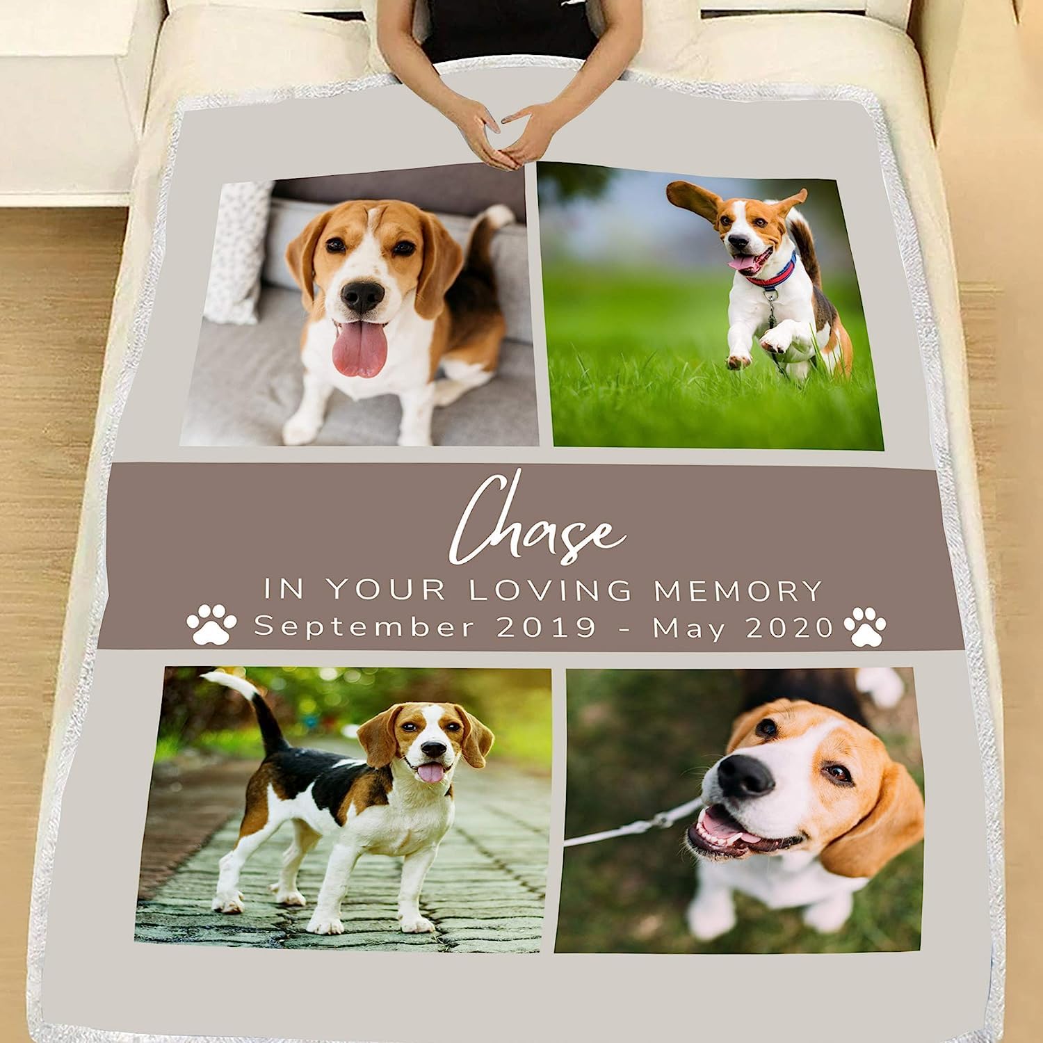 Couverture commémorative personnalisée en polaire pour chien - Cadeau de condoléances personnalisées pour les amoureux des chats - Couvertures personnalisées avec photos - Cadeau personnalisable pour