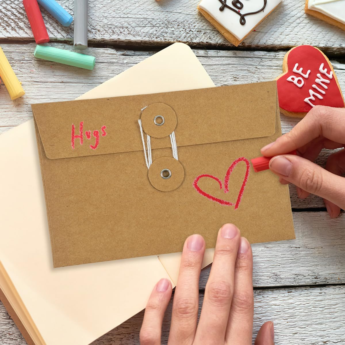 40 Pcs Kraft Paper Envelopes with String Tie Closure Project Pockets Document Organizer for Office Folder Booklet Bag, 4.53 x 6.7 inches (Brown) - Image 6