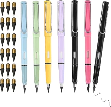 Everlast Pencil Eternal Infinity Pencil Forever Inkless Pencil Technology Writing Pencils with 30 Nib for School Office