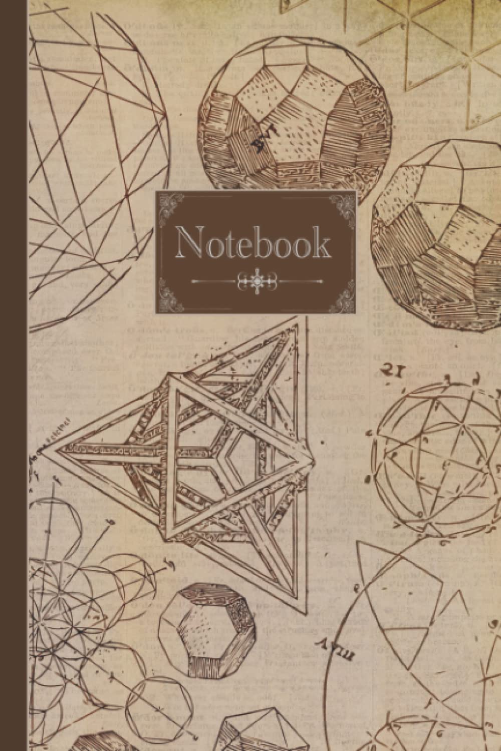 Notebook: Math themed notebook. Vintage aesthetic geometric design cover.