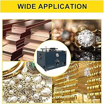 McbeAn Jewelry Cast Machine, Vacuum Investment Casting Machine with Barometer, High Temperature Refining Precious Metal Jewelry Casting Tool 1/2 HP, for Silver, Gold