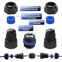 Vista 5 de VCELINK Acoplador RJ45 Impermeable IP68 Perfil Corto, Conector Ethernet Impermeable Blindado Cat6/Cat5E/Cat5, Extensor de Cable de Red LAN