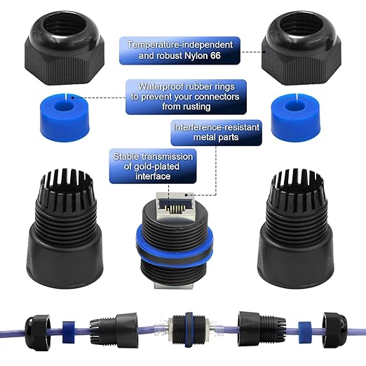 Acoplador RJ45 VCELINK IP68 Cat6 Impermeable 6 Pack miniatura 5