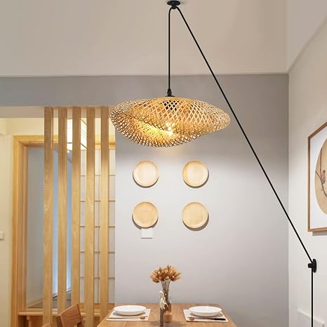 Farmhouse Bamboo Pendant Light Fixture 