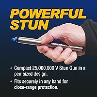 Vista 2 de Streetwise Pain Pen 25,000,000 voltios Pistola paralizante para autoprotección - Lápiz táctico paralizante para mujeres y hombres, recargable por