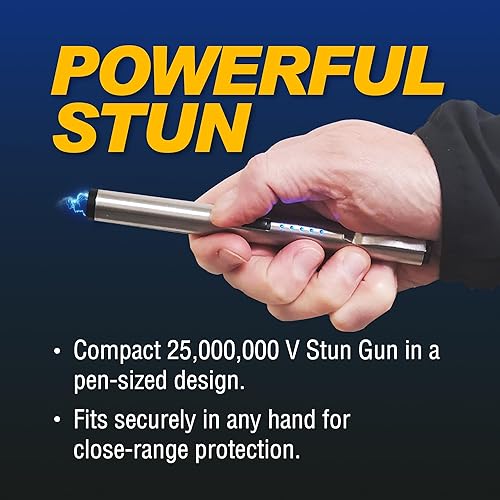 Miniatura 2 de Streetwise Pain Pen 25,000,000 voltios Pistola paralizante para autoprotección - Lápiz táctico paralizante para mujeres y hombres, recargable por