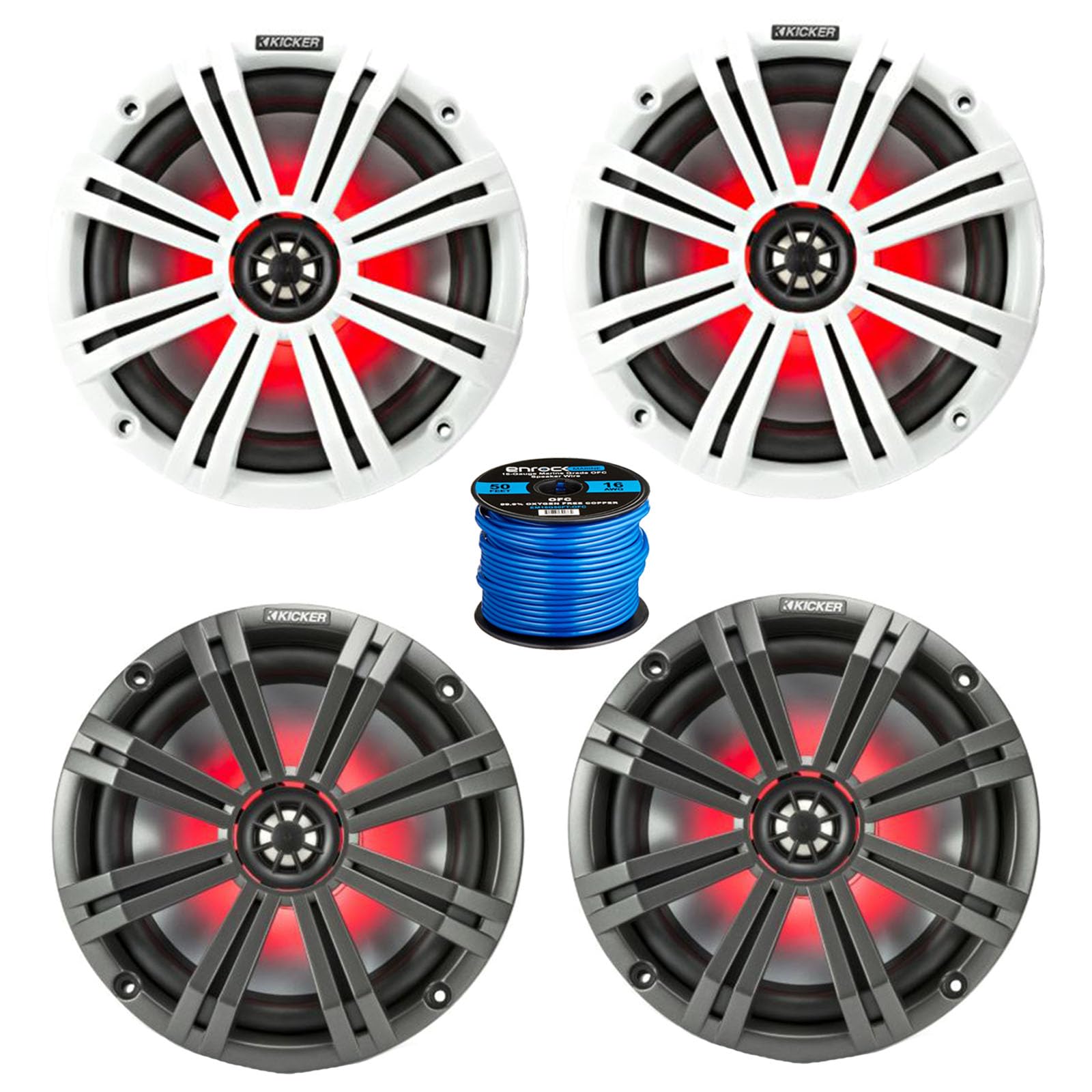 Amazon.com: 2 Pair (Qty 4) of Kicker KM 8