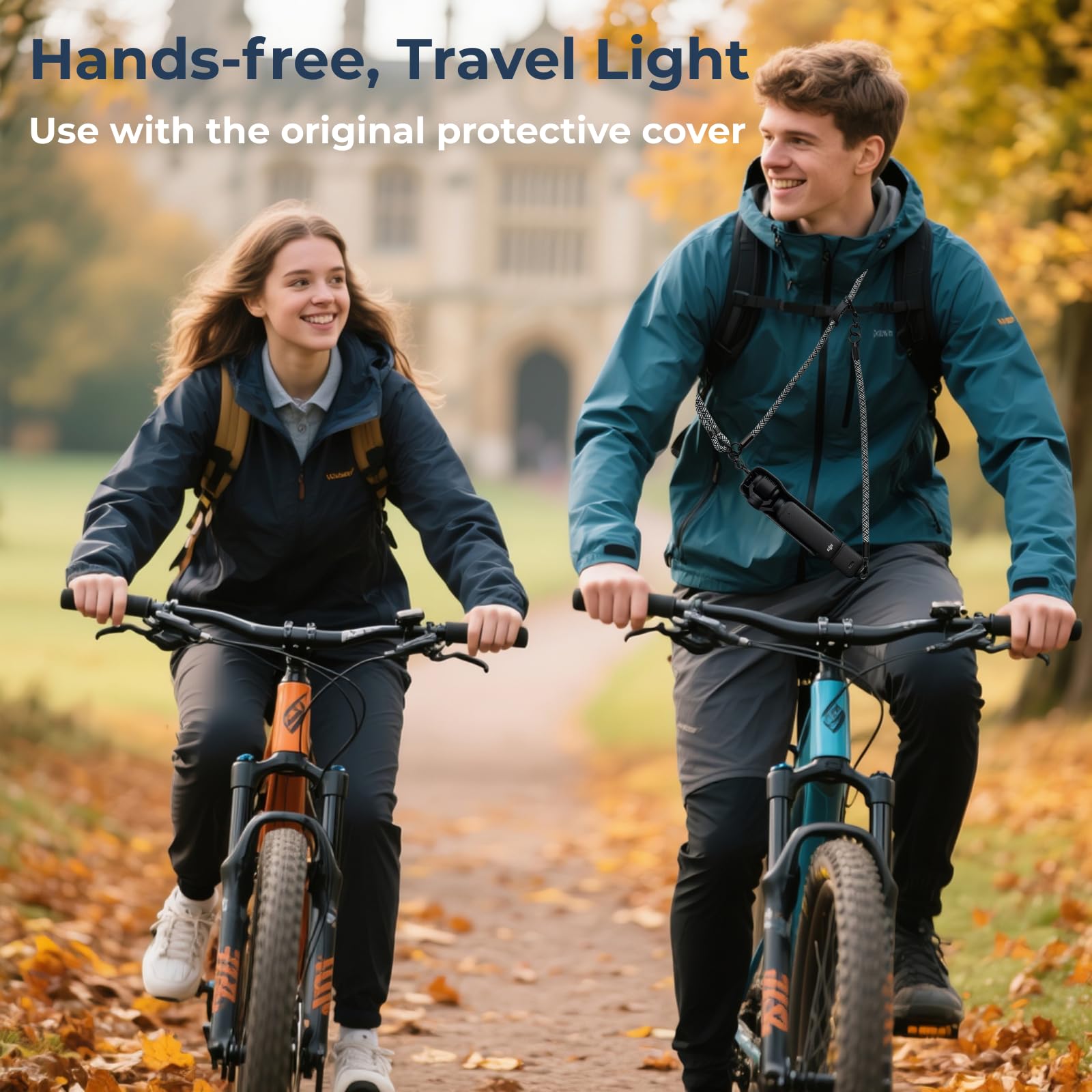 Sangle tour de cou et bandoulière réglable 2 en 1 pour DJI Osmo Pocket 3, Insta360 X5/X4, GoPro Hero, perche à selfie et accessoires d'appareil photo
