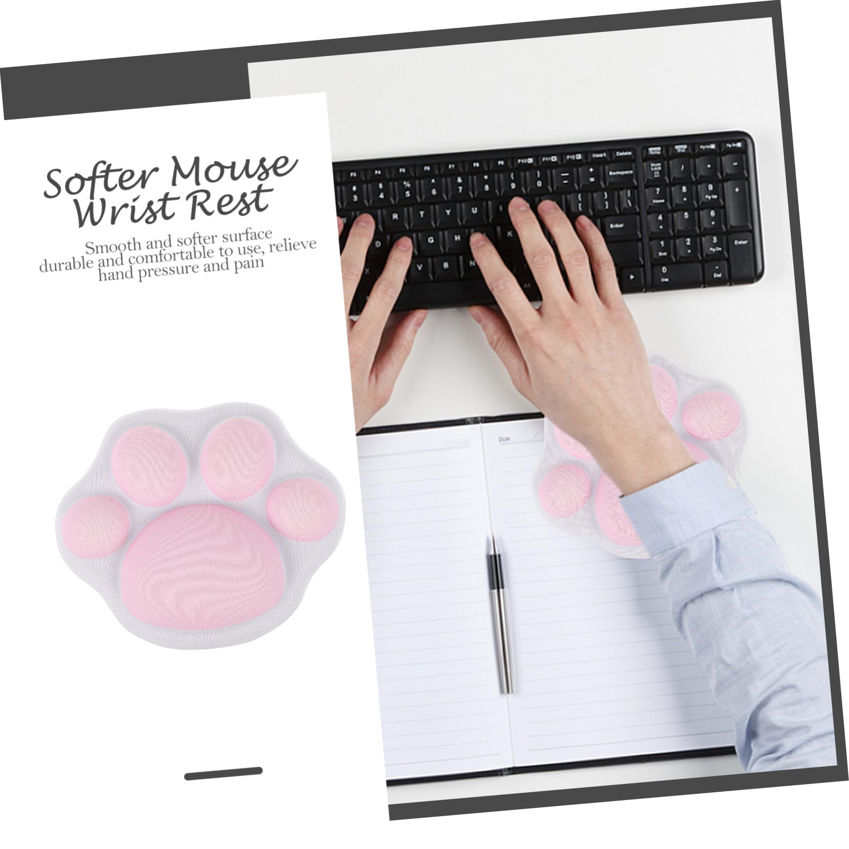 ARTIBETTER 4 Pezzi Cuscino Poggiapolsi per Mouse Silicone Morbido Design Carino Scivolo e Confortevole per Ufficio e Casa per Amanti Animali
