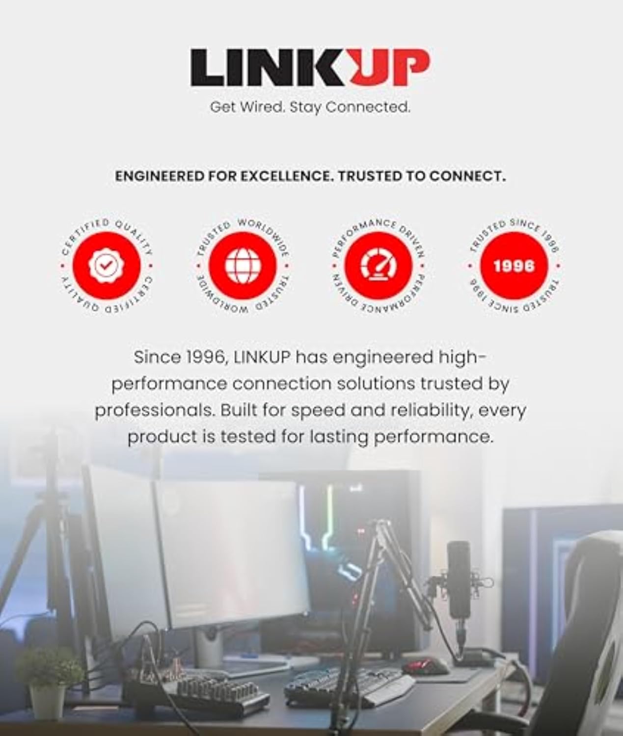 LINKUP PCIE 5.0 Riser Cable | for Vertical GPU Mount | Left Angle | Graphics Card GPU Ready | Usable with PCIe 4.0 & RX 9070/ RTX5090 | 70cm (Total Length: 74cm)