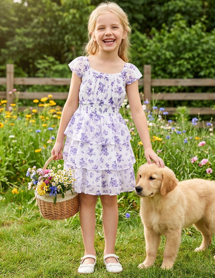 GRACE KARIN Girls Floral Spring Summer Easter Dress Teen Dresses Size 7-16 image 4