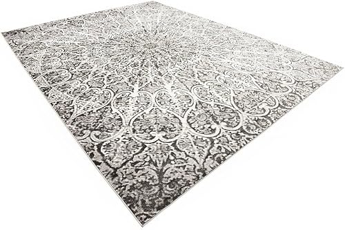 Miniatura 4 de Sofia, alfombra clásica de diseño abstracto, Polipropileno, Gris oscuro