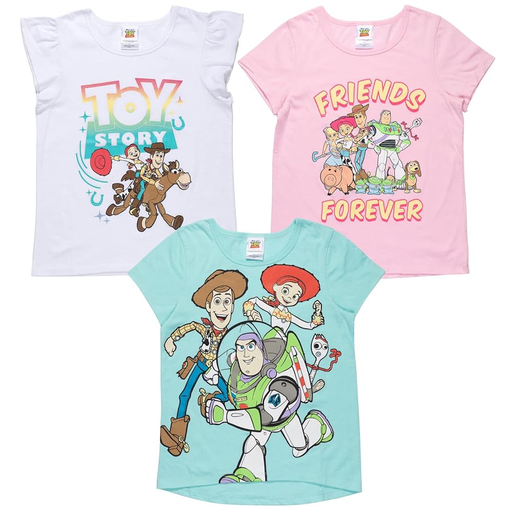 Amazon.com: Disney Toy Story Woody Buzz Lightyear Forky Toddler Girls 3  Pack T-Shirts Pink/White/Blue 2T: Clothing, Shoes \u0026 Jewelry