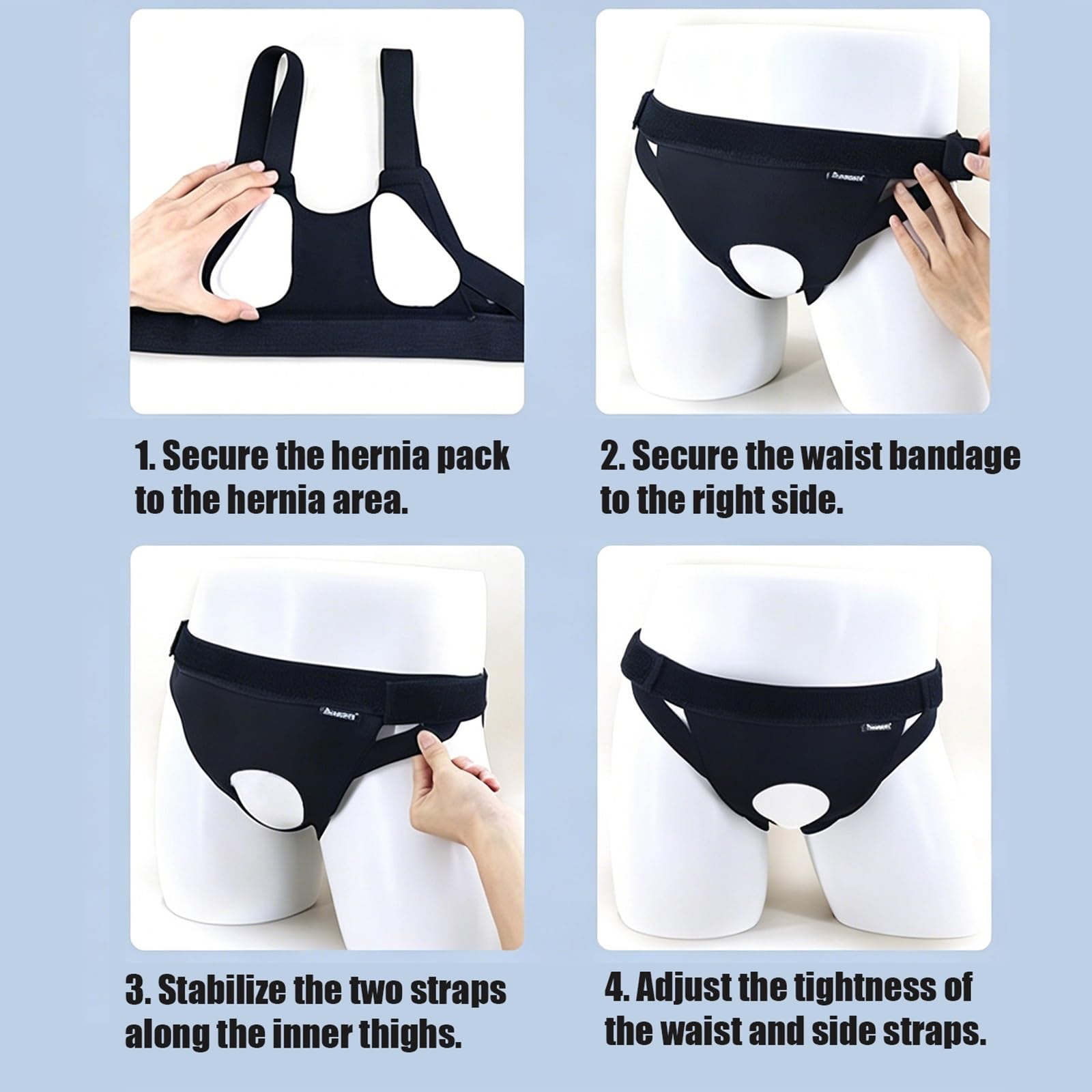 Cintura per Ernia Inguinale Uomo – Supporto 360° Traspirante, Regolabile Lato Sinistro/Destro per Alleviare il Dolore(Gray,Medium)