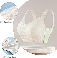 Vista 4 de Baetty Sujetadores minimizadores para mujer sin aros ligeramente acolchados cobertura completa 6170