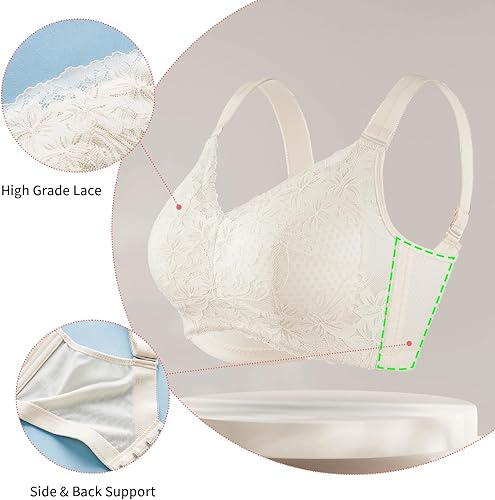 Miniatura 4 de Baetty Sujetadores minimizadores para mujer sin aros ligeramente acolchados cobertura completa 6170