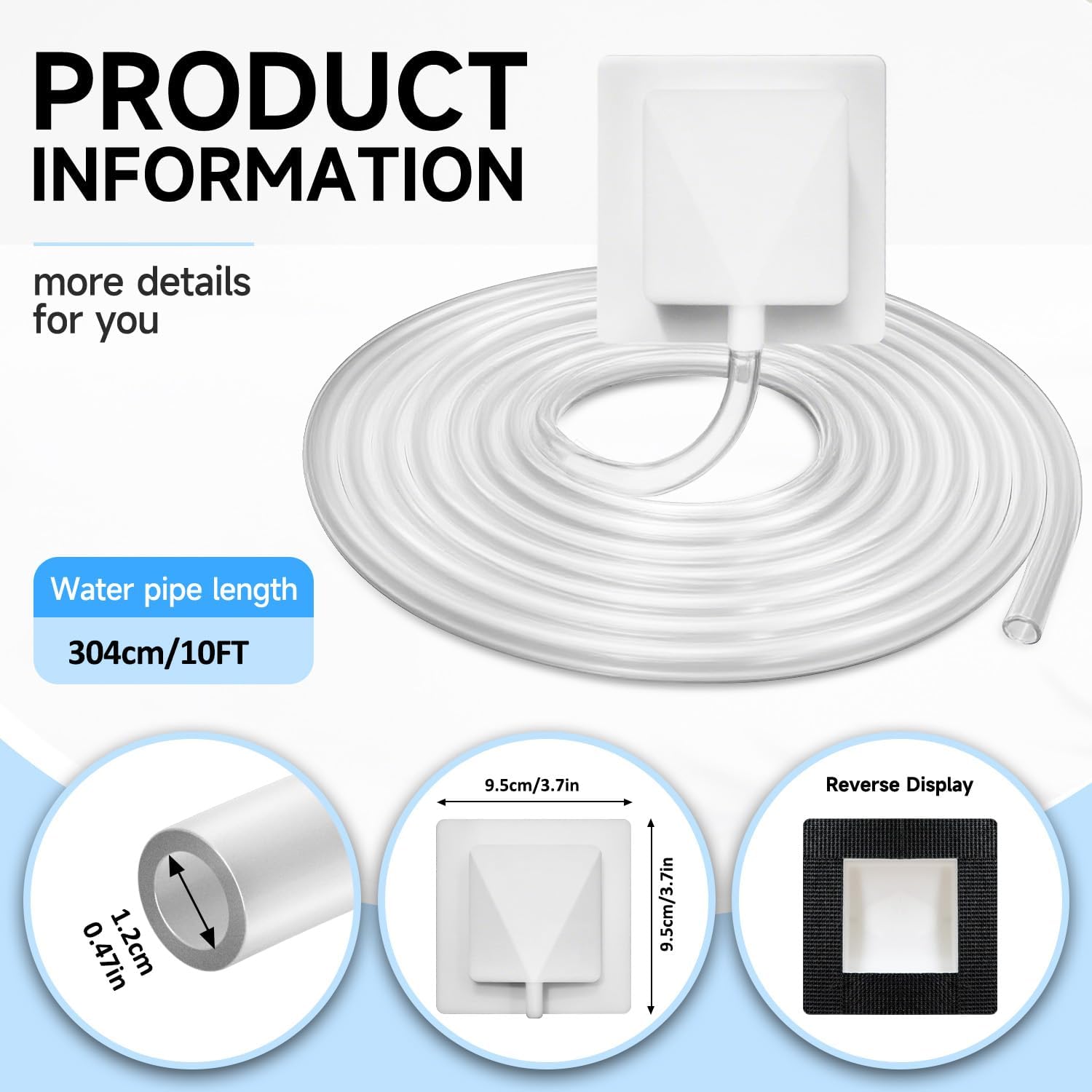 10FT Air Conditioner Drain Hose,Window Air Conditioning Drainage Kit,Portable AC Drain Hose Connector, with Transparent Pipe, Suitable for Window Air Conditioning and Mini Split Units