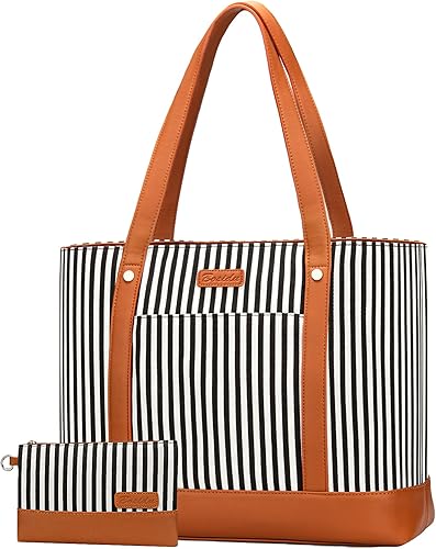 Bolsa de mano para laptop para mujer lona resistente al agua bolsa de trabajo para mujer bolsa de hombro de gran capacidad para laptop de 156 Negro,