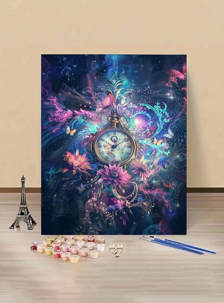 Amazon.co.jp: 懐中時計 数字油絵 大人用 ペイントバイナンバー