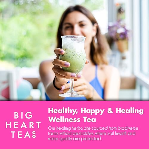 Miniatura 5 de Big Heart Tea Co. Paquetes de té instantáneo de una sola porción  Happy Matcha, comercio directo, orgánico certificado, cultivado a la sombra, té