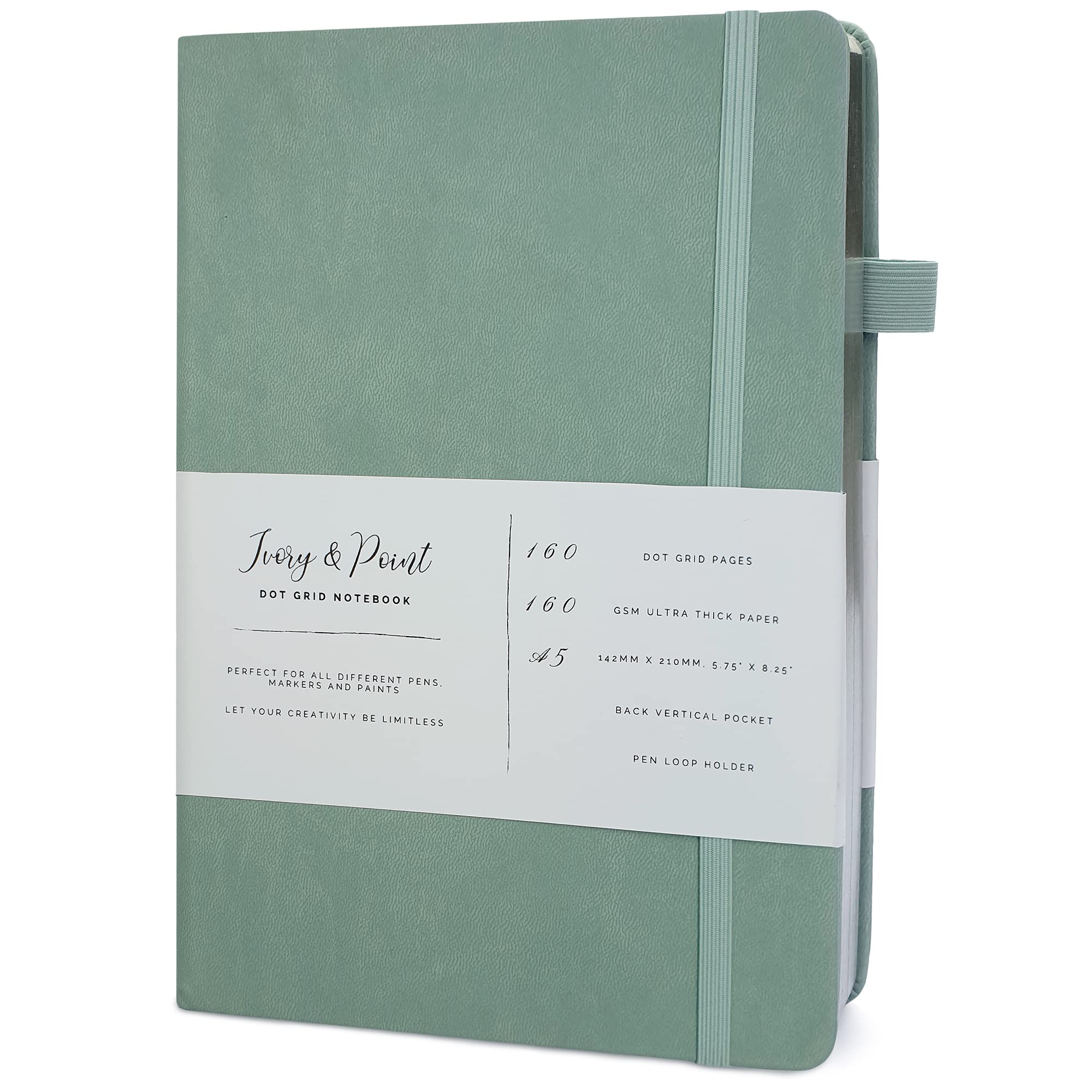 Premium Quality Bullet Dotted Journal Notebook 160 Pages, 160 GSM Bleed & Ghost Proof Thick White Dotted Paper A5 Dotted Journal Dot Grid Notebook Minimalist Art Dot Journal